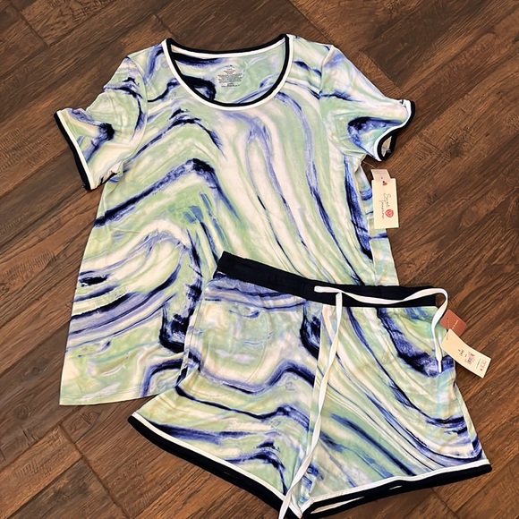 Secret Treasures 2-Piece Knit Sleep Shirt with Shorts Sleepwear set Size S (4-6) - Picture 2 of 12